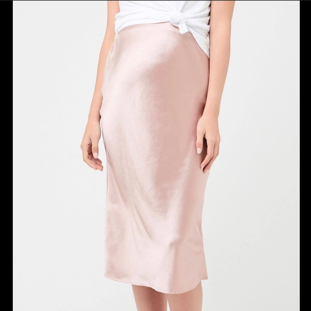 Maternity satin midi skirt